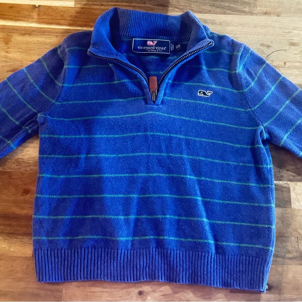Vineyard Vines Blue Zip Up Sweater